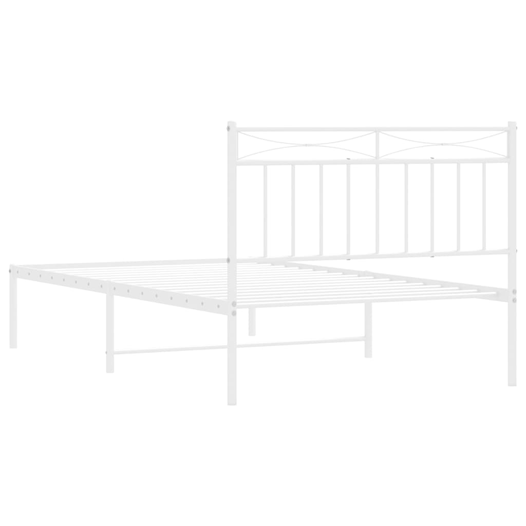 vidaXL Estructura cama sin colchón con cabecero metal blanco 107x203cm