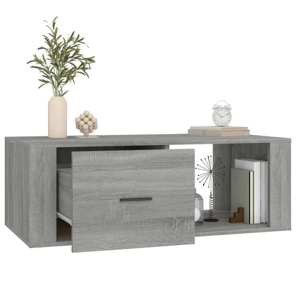 vidaXL Mesa de centro madera contrachapada gris Sonoma 100x50,5x35 cm