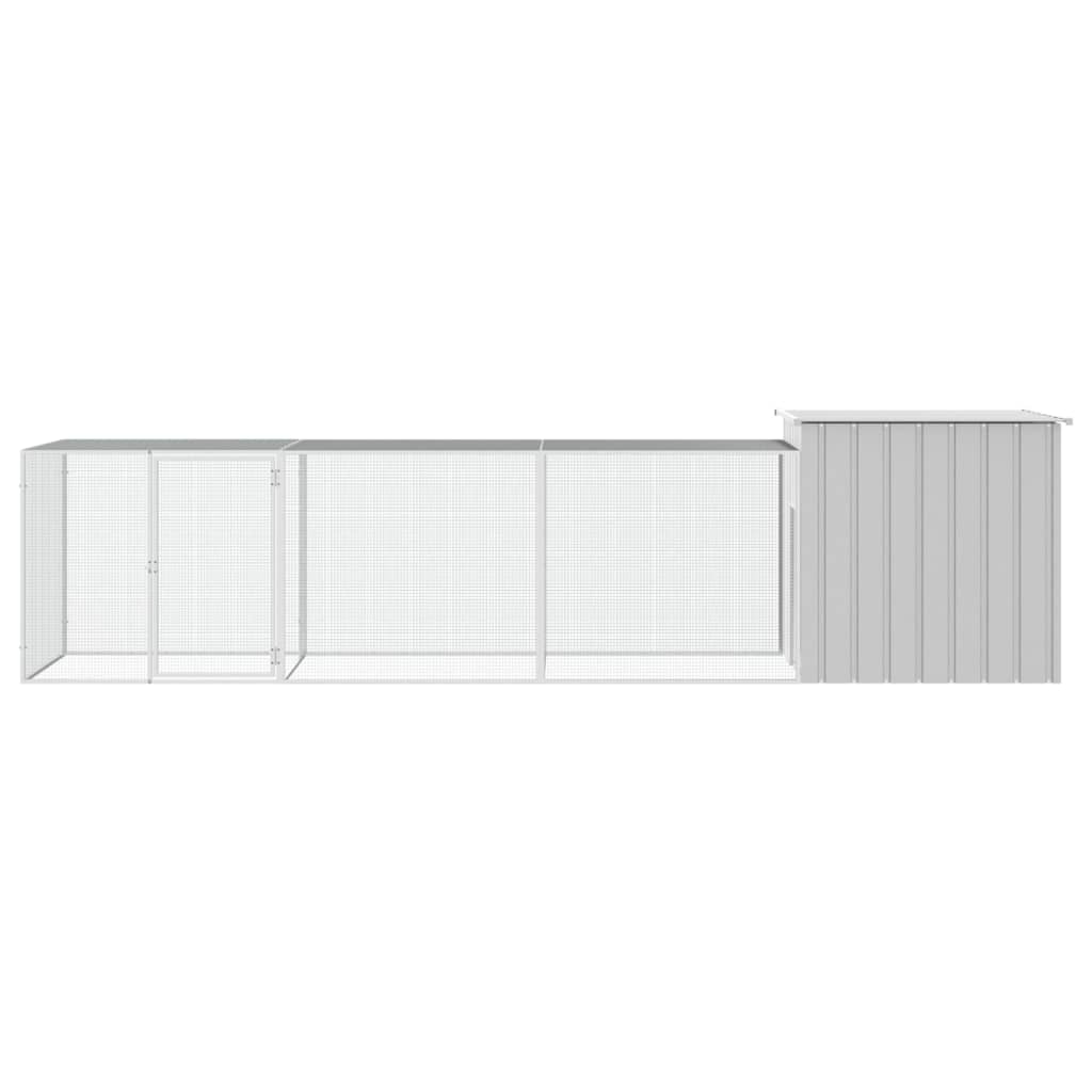 vidaXL Gallinero de acero galvanizado gris 400x91x100 cm