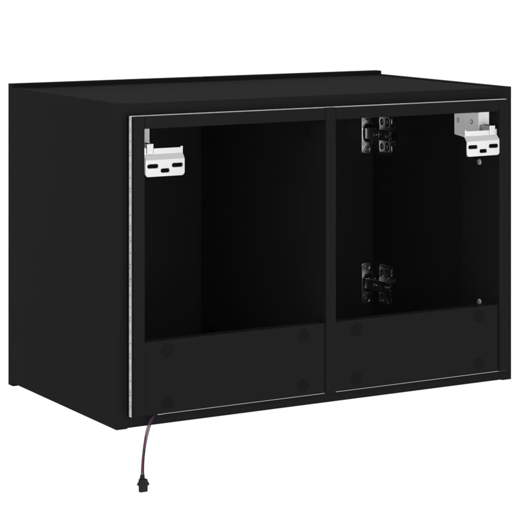 vidaXL Mueble de TV de pared con luces LED negro 60x35x41 cm