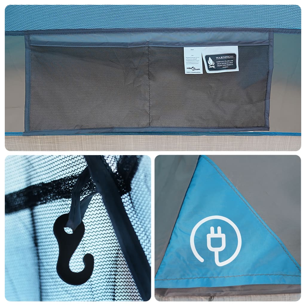 vidaXL Tienda de campaña familiar tipi 6 personas impermeable azul