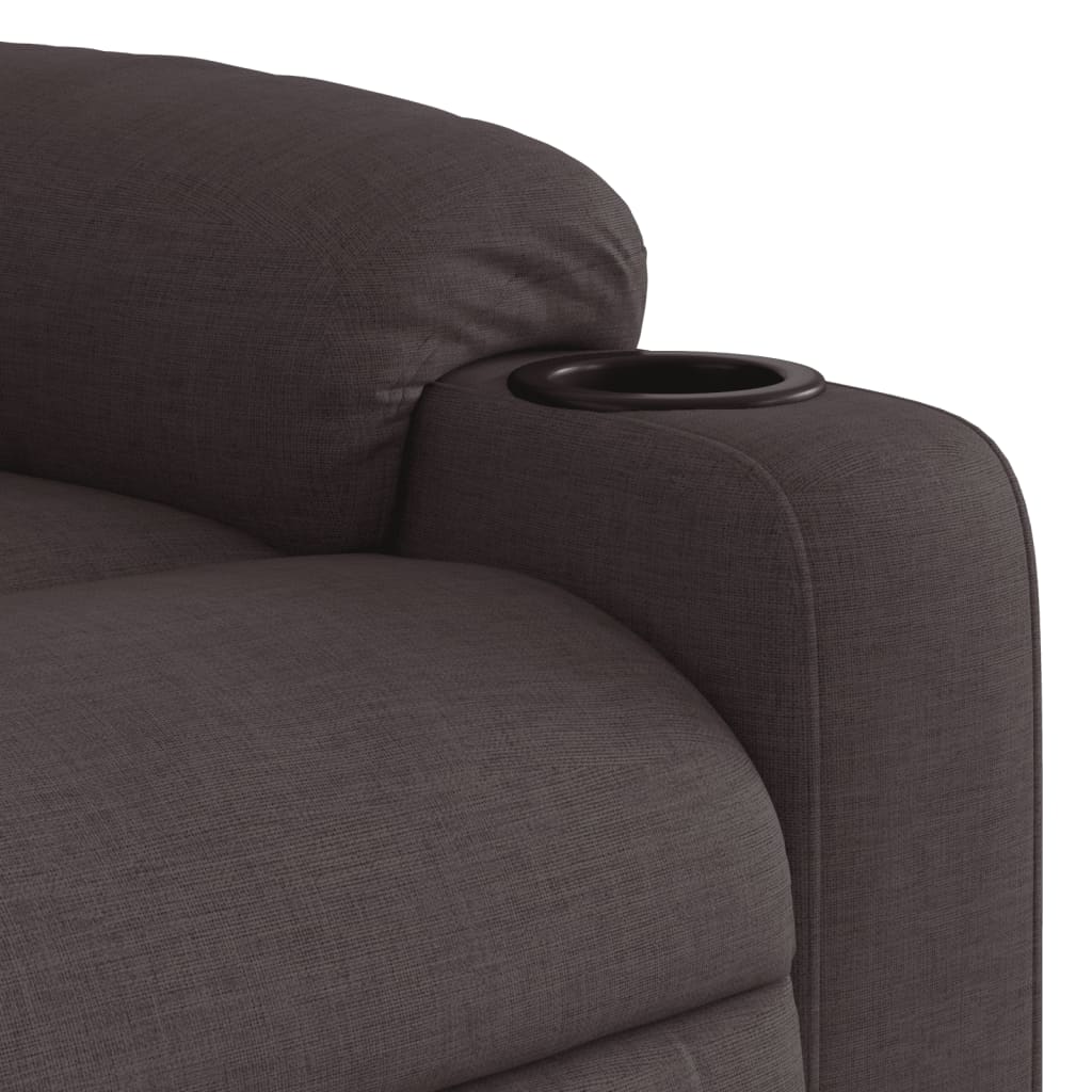 vidaXL Sillón reclinable eléctrico tela marrón oscuro