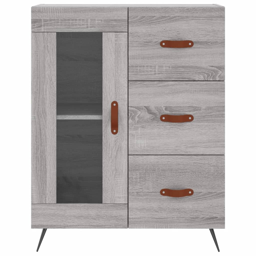 vidaXL Aparador alto madera contrachapada gris sonoma 69,5x34x180 cm