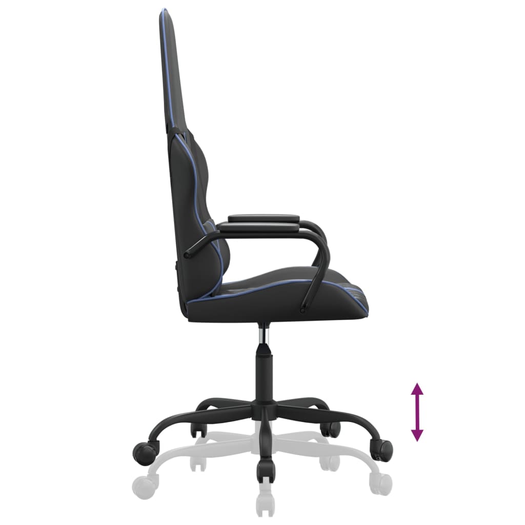 vidaXL Silla gaming cuero sintético negro y azul