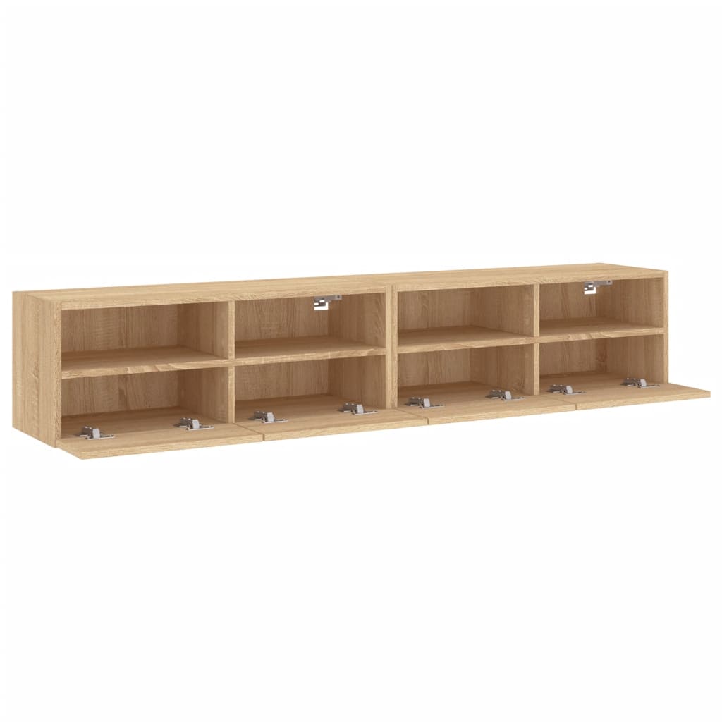 vidaXL Muebles de pared para TV 2 uds madera roble Sonoma 80x30x30 cm