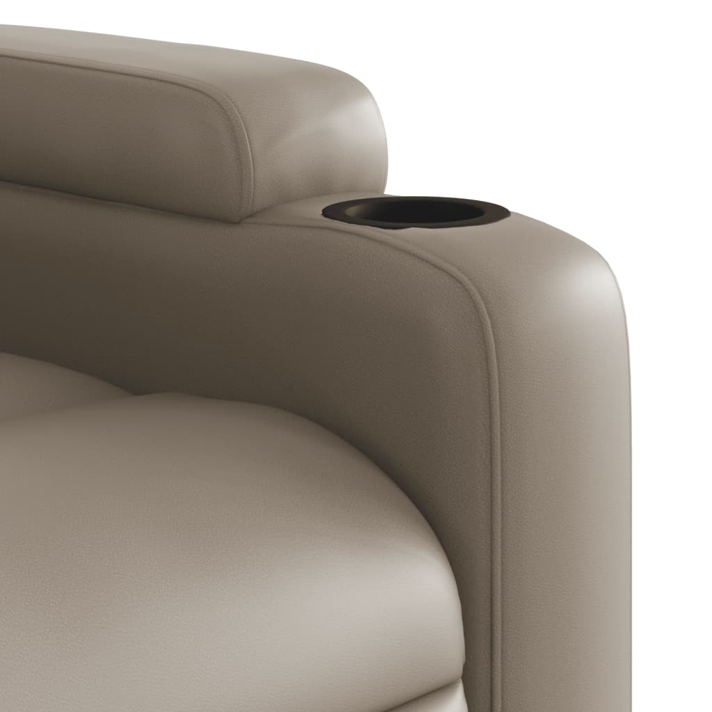 vidaXL Sillón reclinable elevable cuero artificial color capuchino