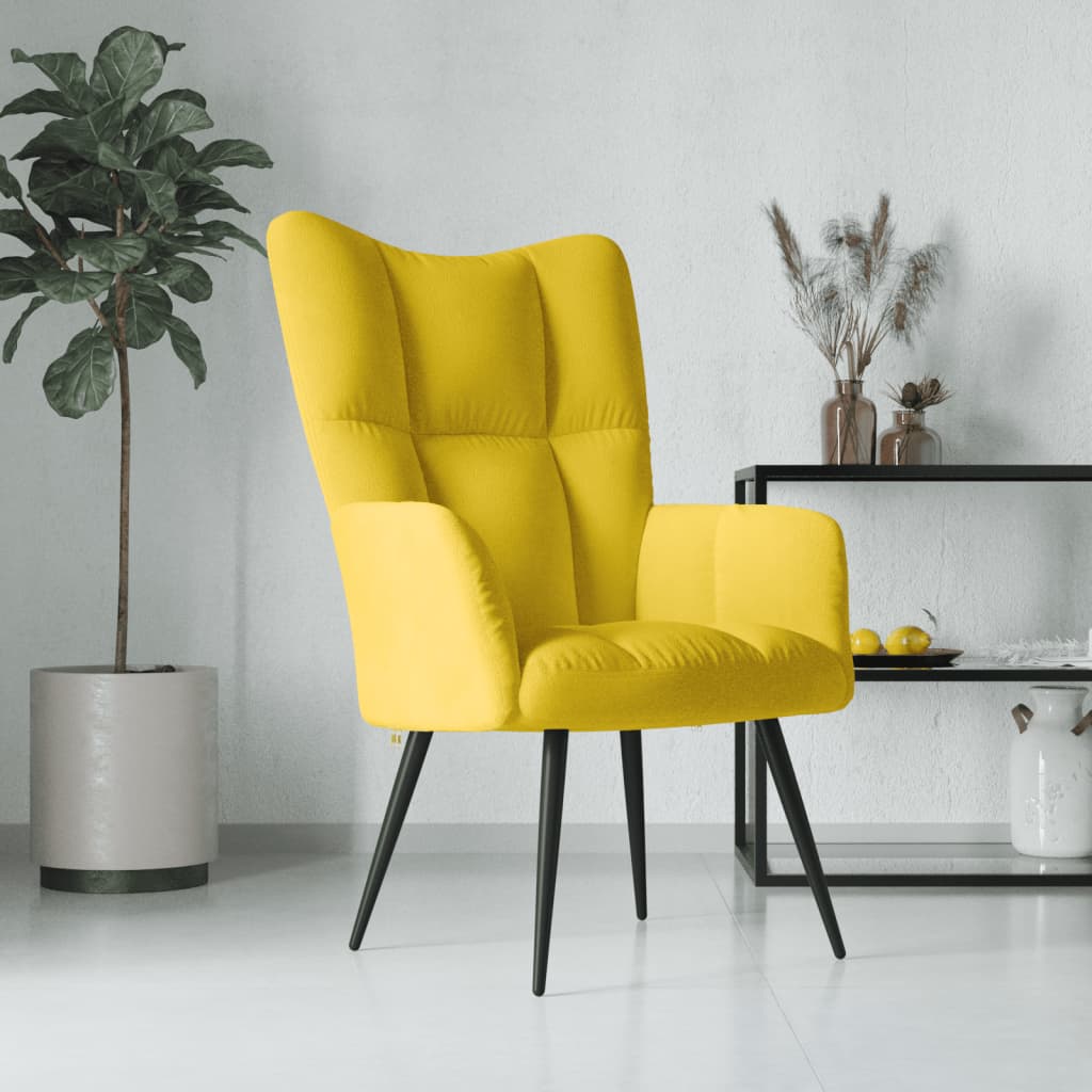 vidaXL Sillón de relax de terciopelo amarillo mostaza