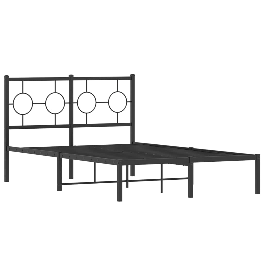 vidaXL Estructura cama sin colchón con cabecero metal negro 120x190 cm