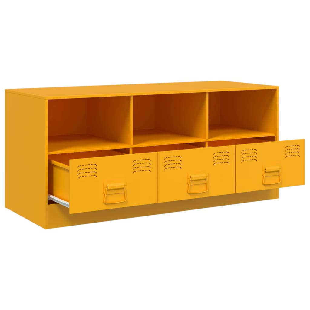 vidaXL Mueble para TV de acero amarillo mostaza 99x39x44 cm