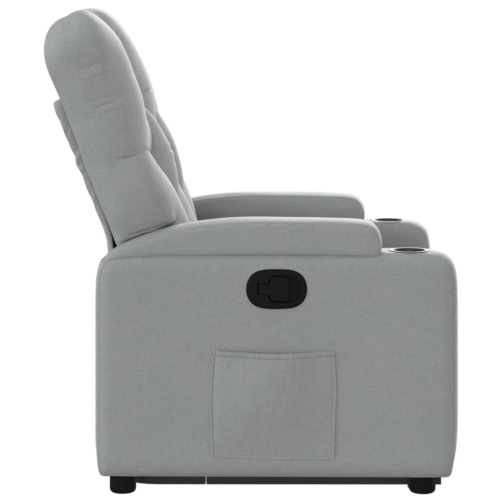 vidaXL Sillón reclinable elevable de tela gris claro