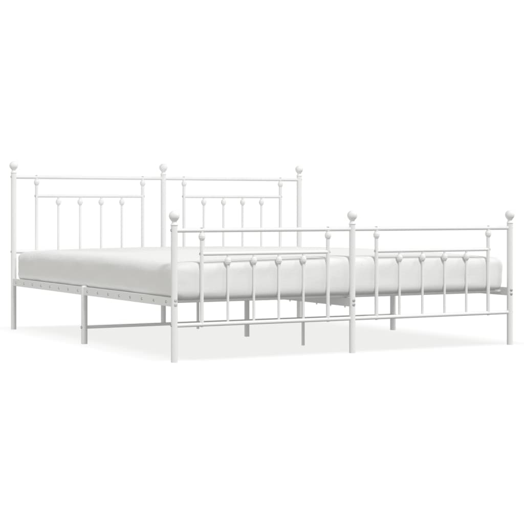 vidaXL Estructura cama sin colchón con estribo metal blanco 200x200 cm