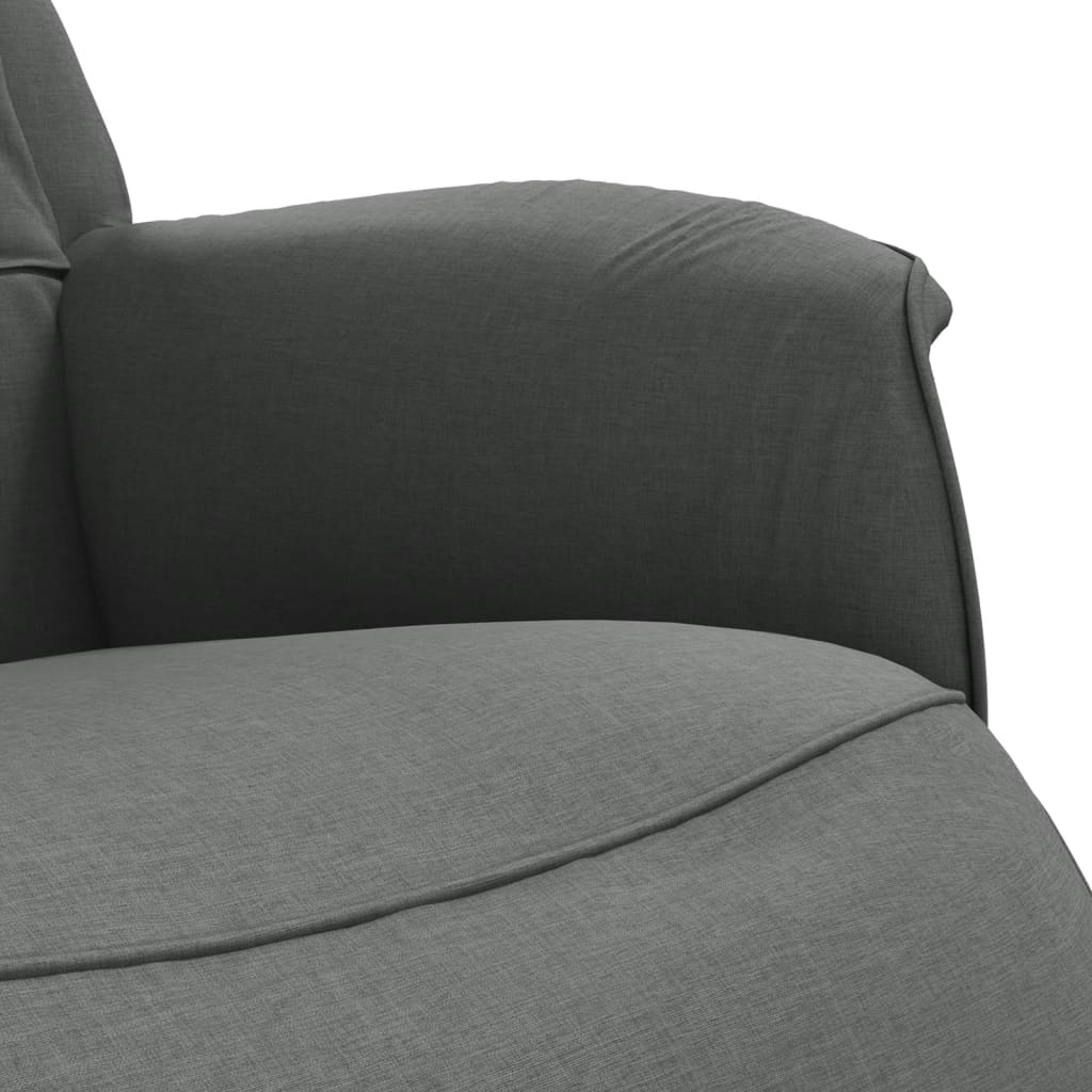 vidaXL Sillón reclinable con reposapiés tela gris oscuro