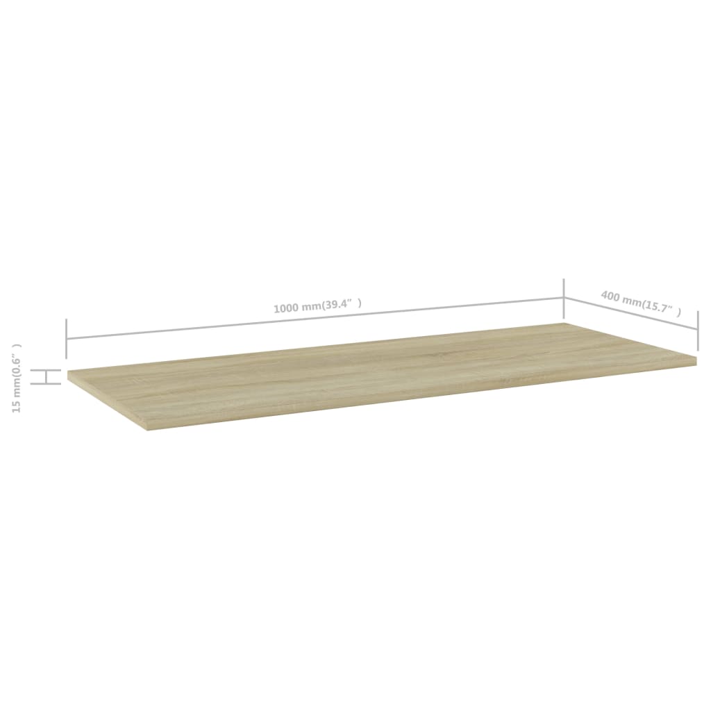 vidaXL Estante estantería 4uds contrachapada roble Sonoma 100x40x1,5cm