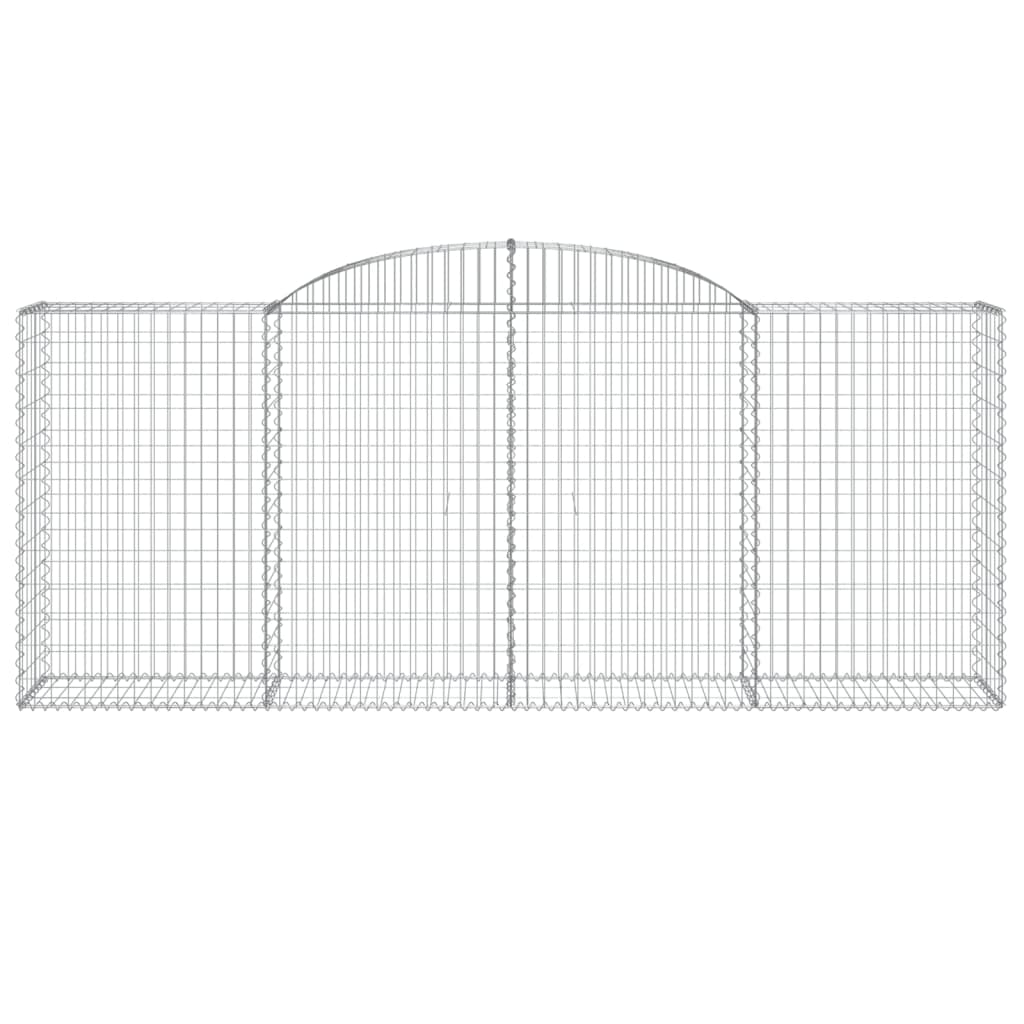 vidaXL Cestas de gaviones 6 uds forma de arco hierro 300x50x120/140 cm