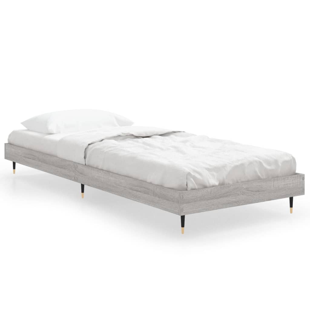 vidaXL Estructura de cama madera de ingeniería gris Sonoma 75x190 cm