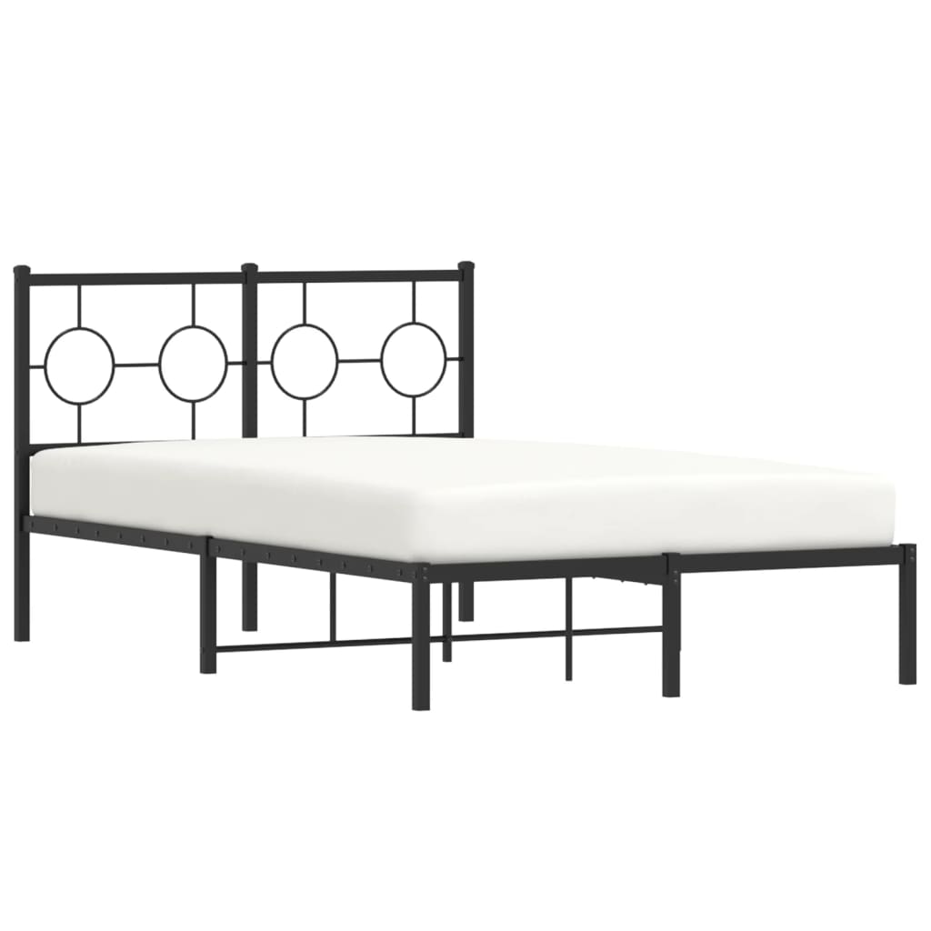 vidaXL Estructura cama sin colchón con cabecero metal negro 120x190 cm