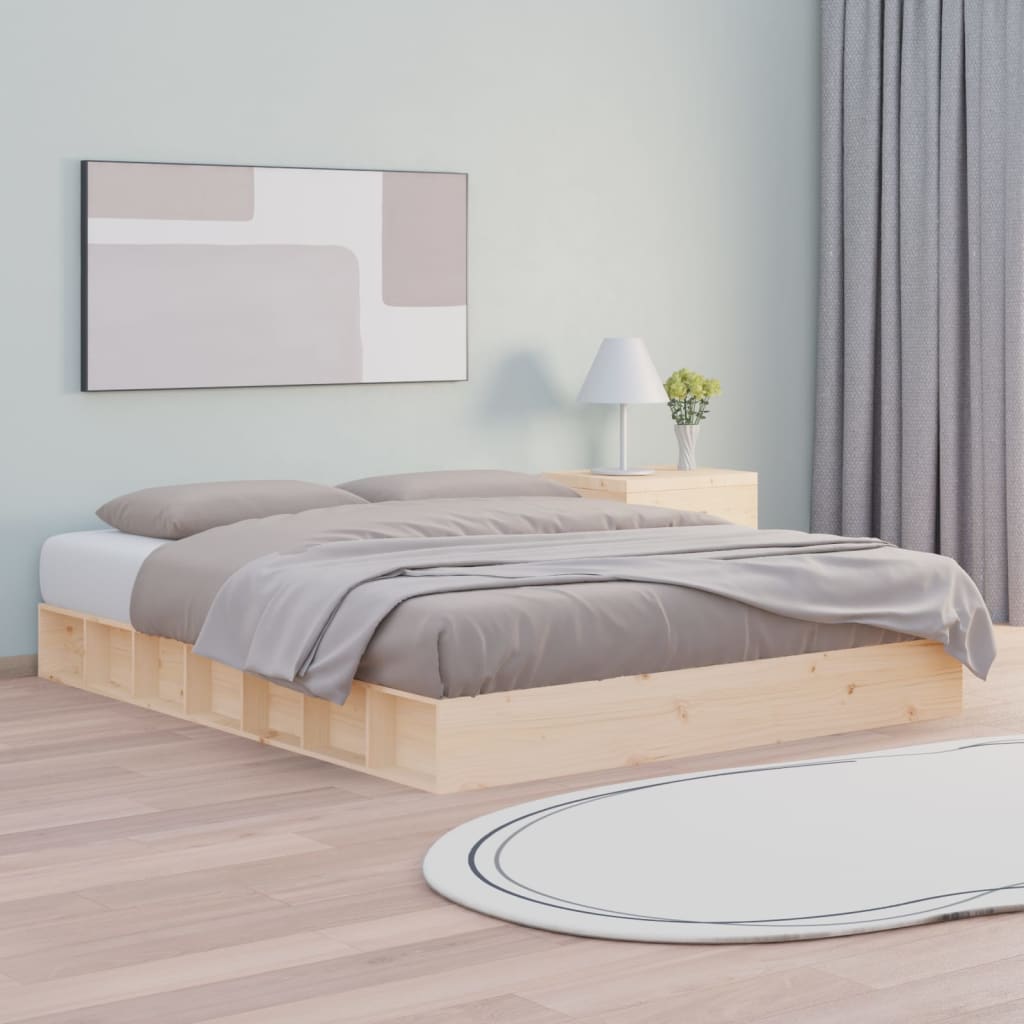 vidaXL Estructura de cama de madera maciza 140x200 cm