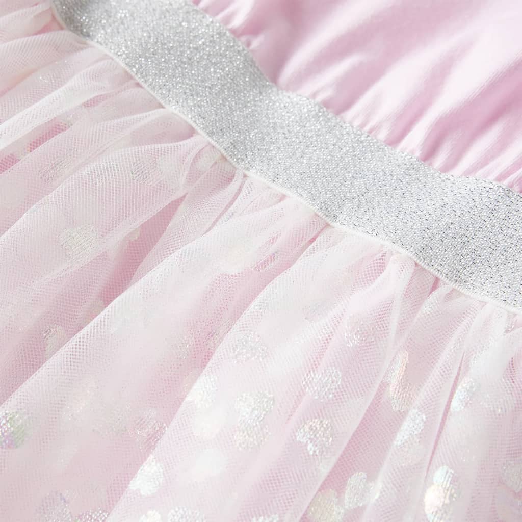 Vestido infantil volantes rosa claro 116