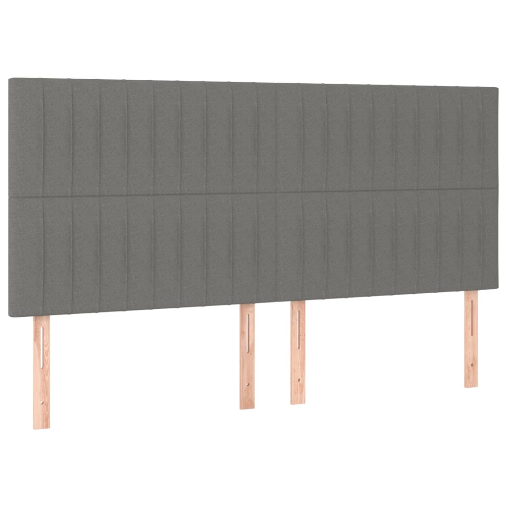 vidaXL Cama box spring con colchón tela gris oscuro 200x200 cm