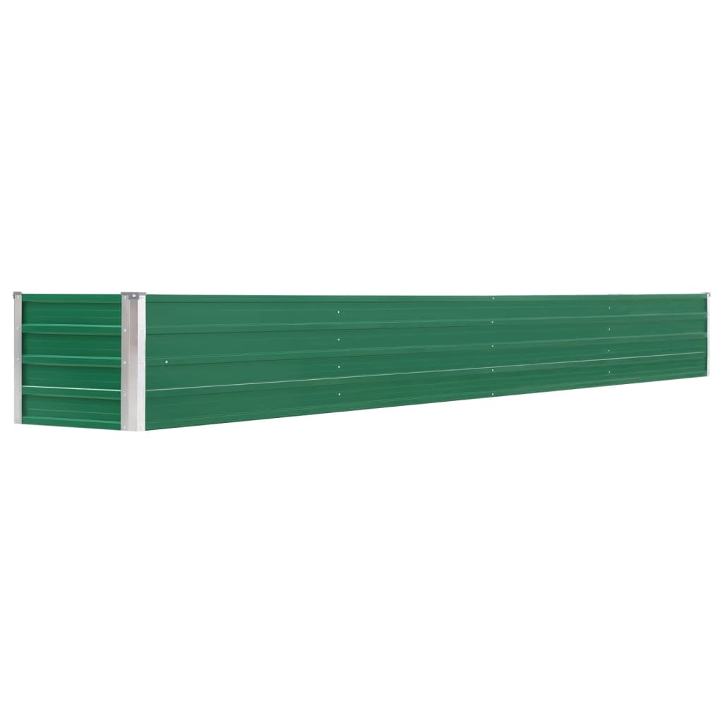 vidaXL Arriate de jardín de acero galvanizado verde 320x40x45 cm