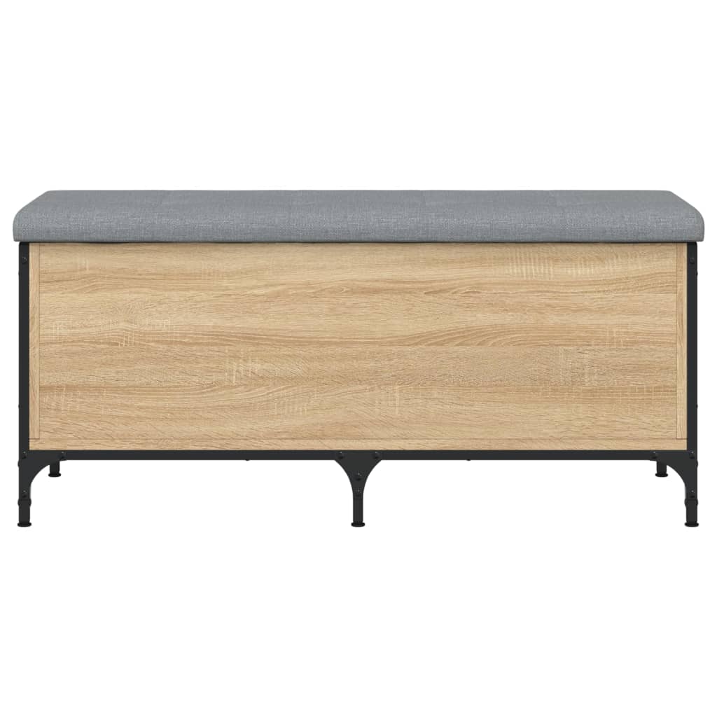 vidaXL Banco con almacenaje madera ingeniería roble Sonoma 102x42x45cm