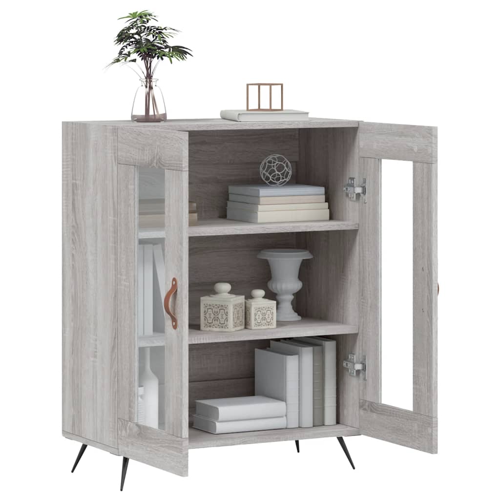 vidaXL Aparador de madera de ingeniería gris Sonoma 69,5x34x90 cm