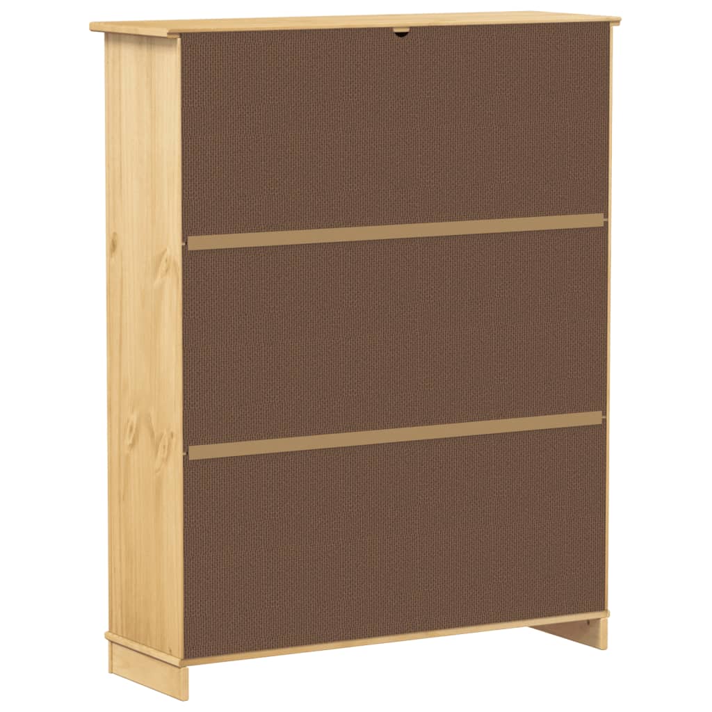 vidaXL Mueble zapatero Corona madera maciza de pino 99x32x124,5 cm