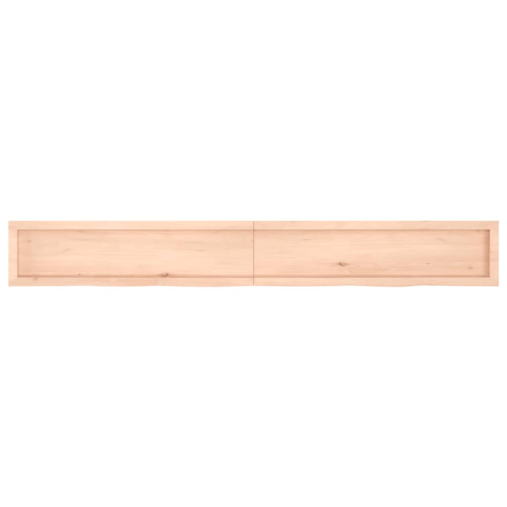 vidaXL Estante de pared madera maciza roble sin tratar 220x30x(2-4) cm