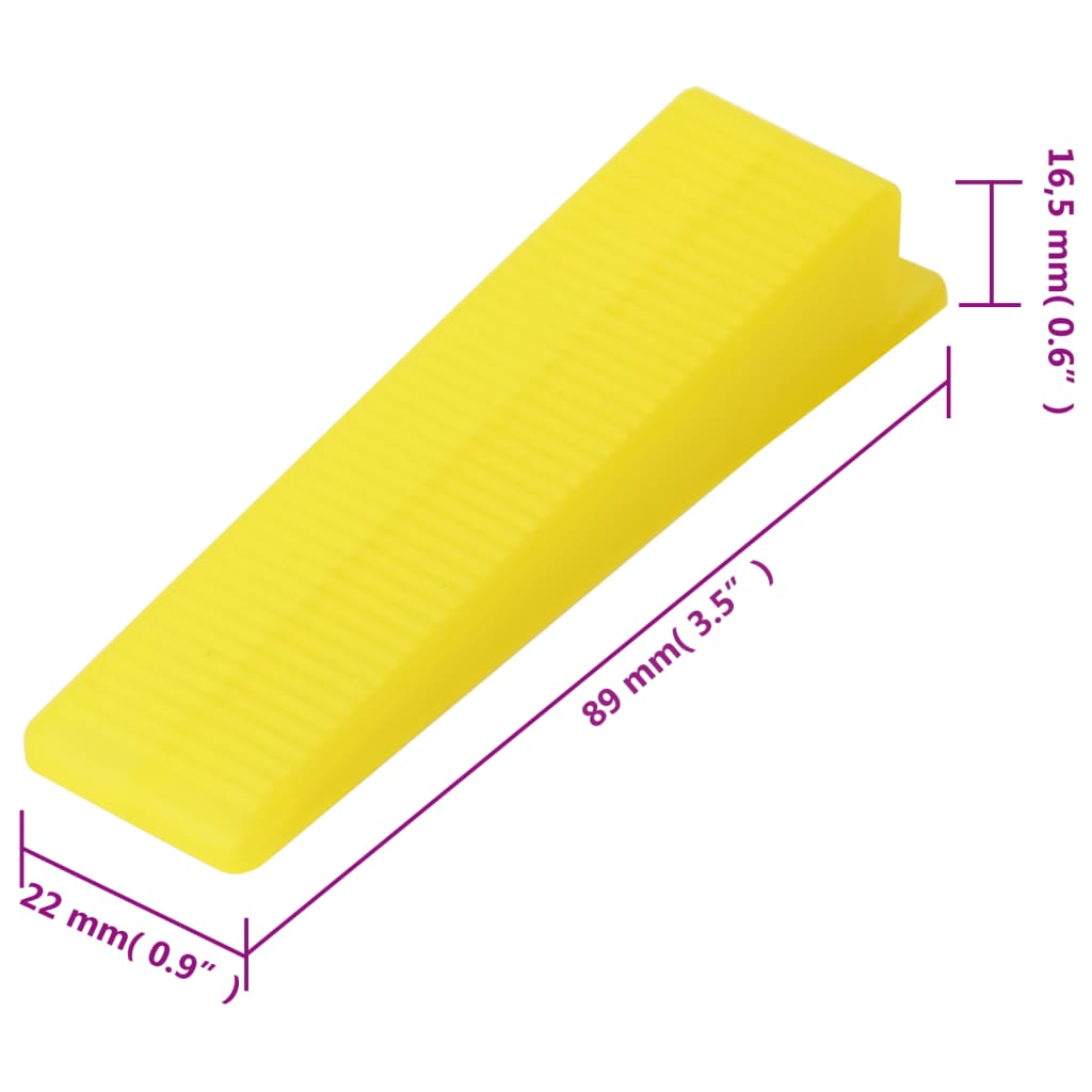 vidaXL Sistema para nivelación de azulejos 250 cuñas 500 calzos 3 mm