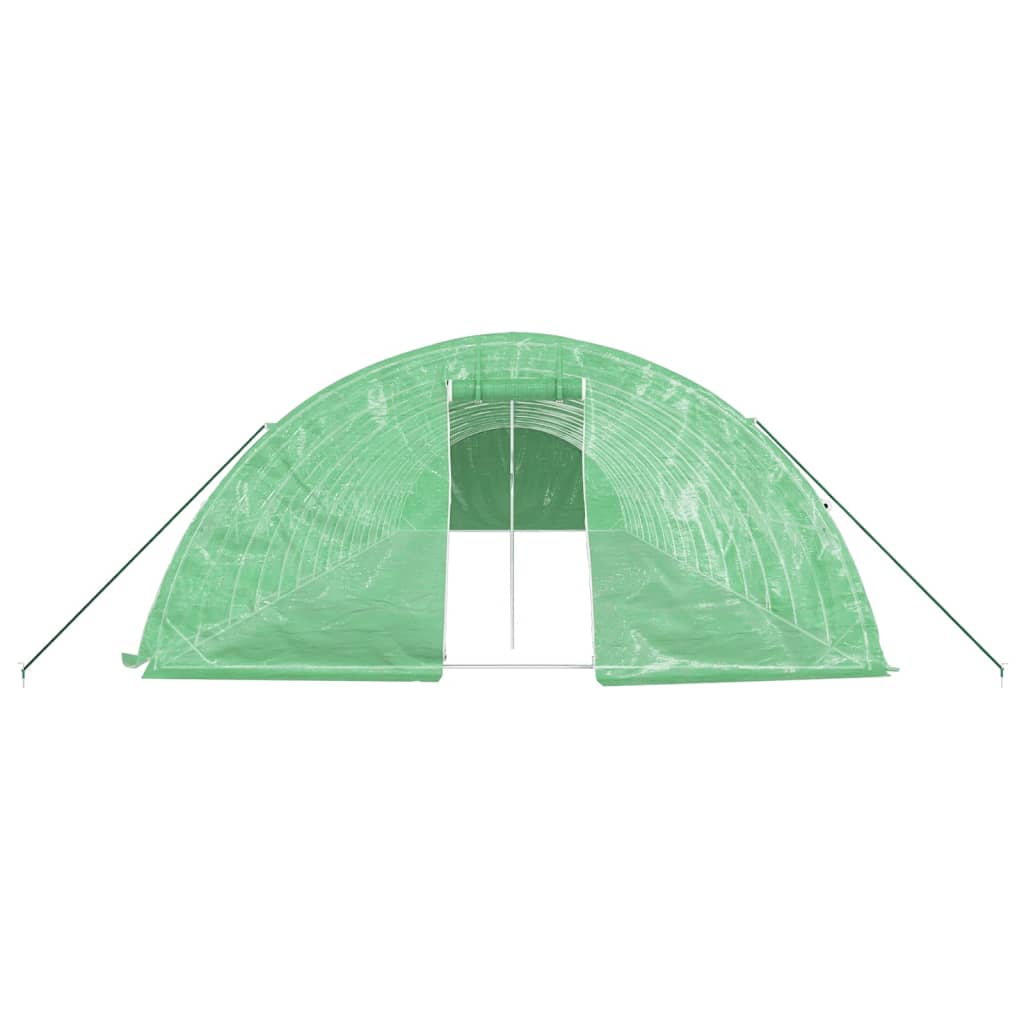 vidaXL Invernadero con estructura de acero verde 80 m² 16x5x2,3 m