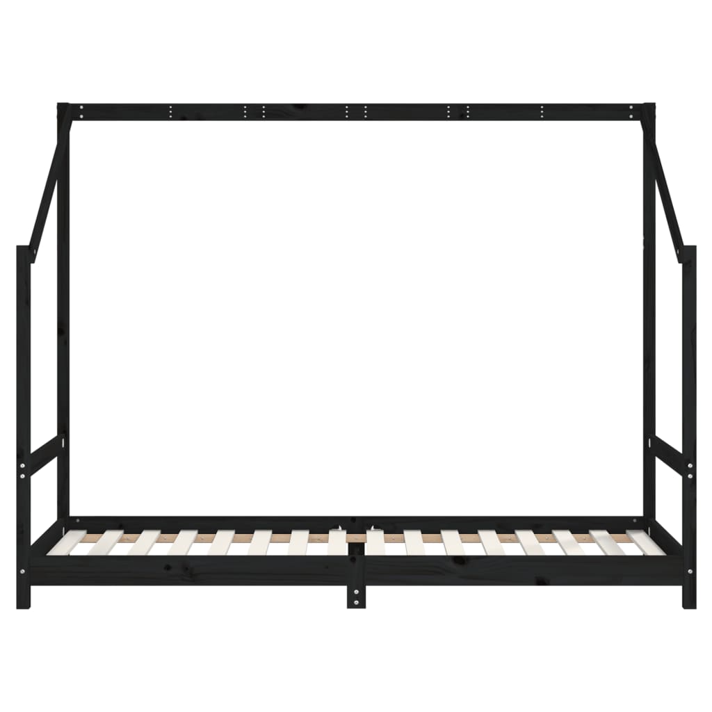 vidaXL Estructura de cama para niños madera de pino negro 90x200 cm