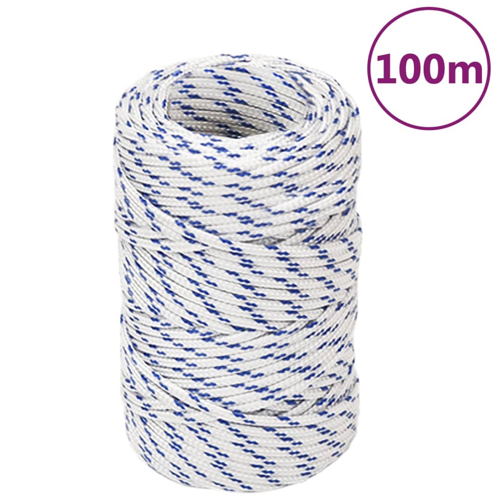 vidaXL Cuerda de barco polipropileno blanco 2 mm 100 m