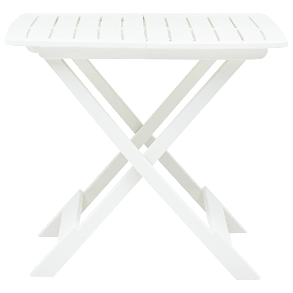 vidaXL Mesa de jardín plegable de plástico blanco 79x72x70 cm