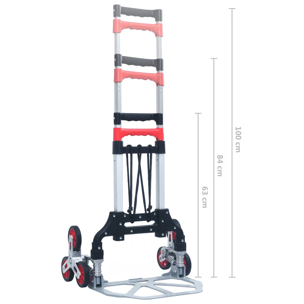 vidaXL Carrito de transporte plegable de aluminio plateado 70 kg