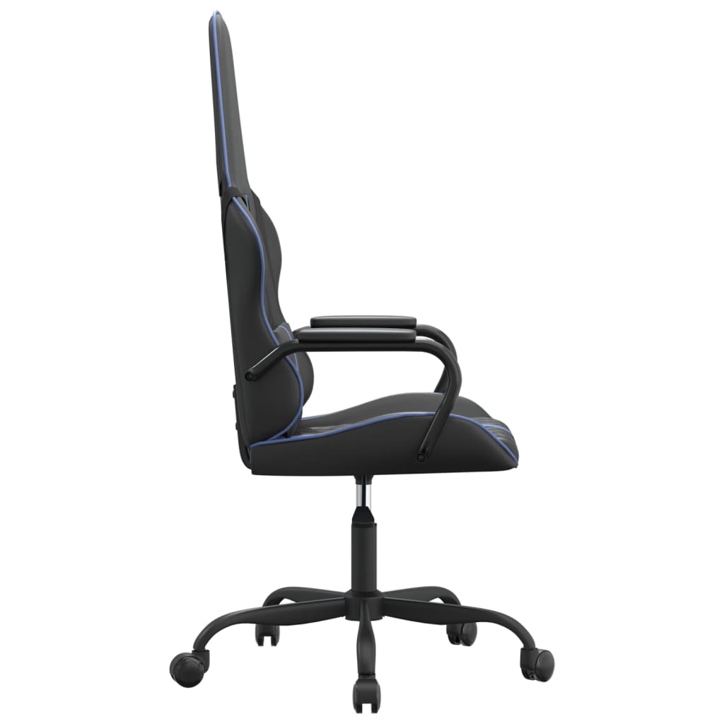 vidaXL Silla gaming cuero sintético negro y azul