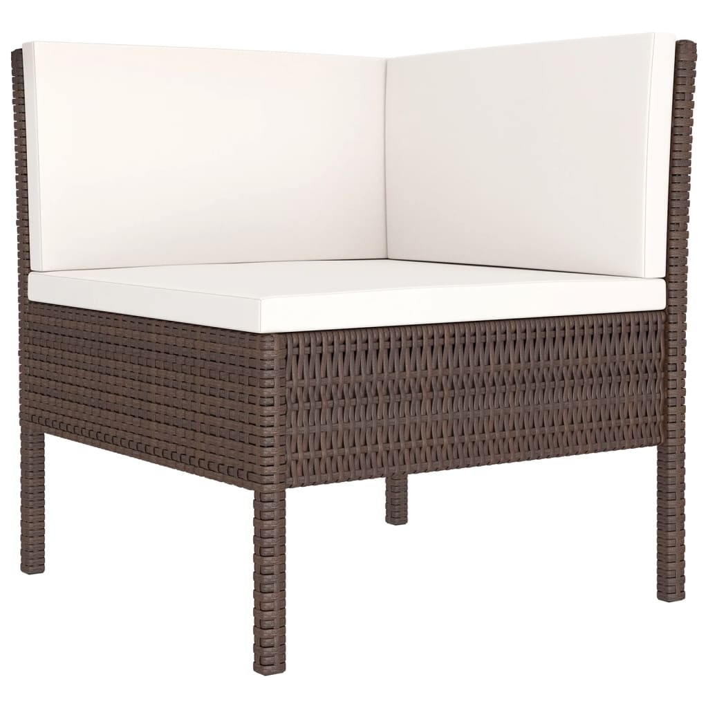 vidaXL Set muebles de jardín 9 pzas y cojines ratán sintético marrón