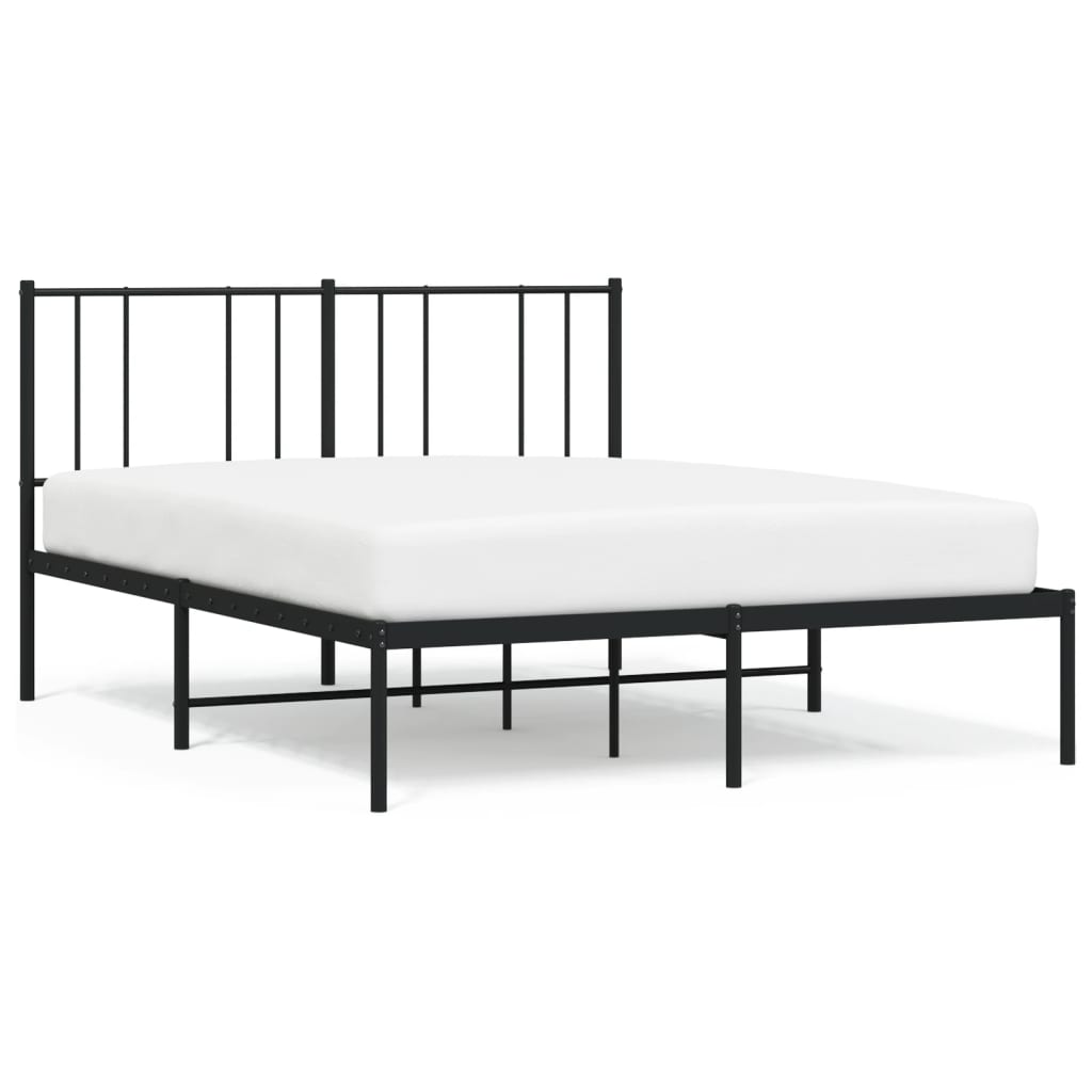 vidaXL Estructura cama sin colchón con cabecero metal negro 120x190 cm