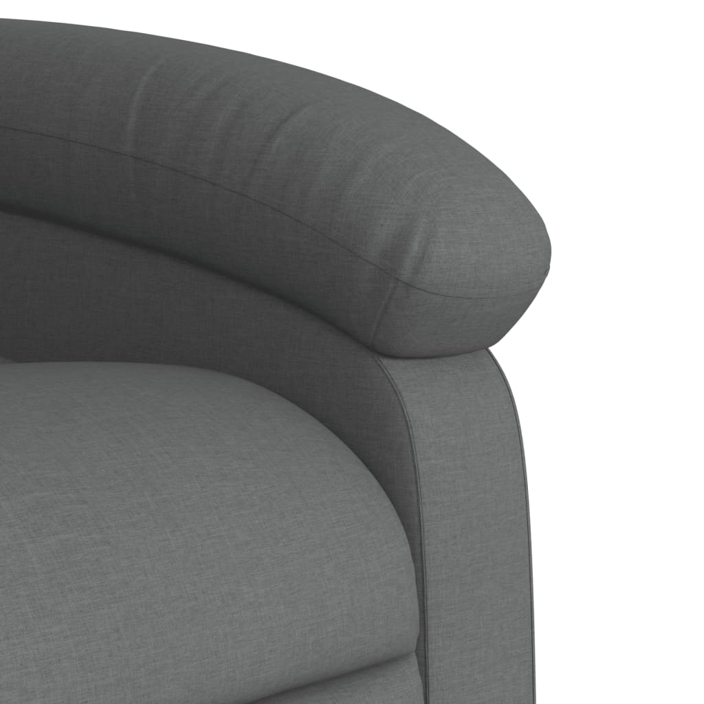 vidaXL Sillón reclinable de masaje eléctrico tela gris oscuro