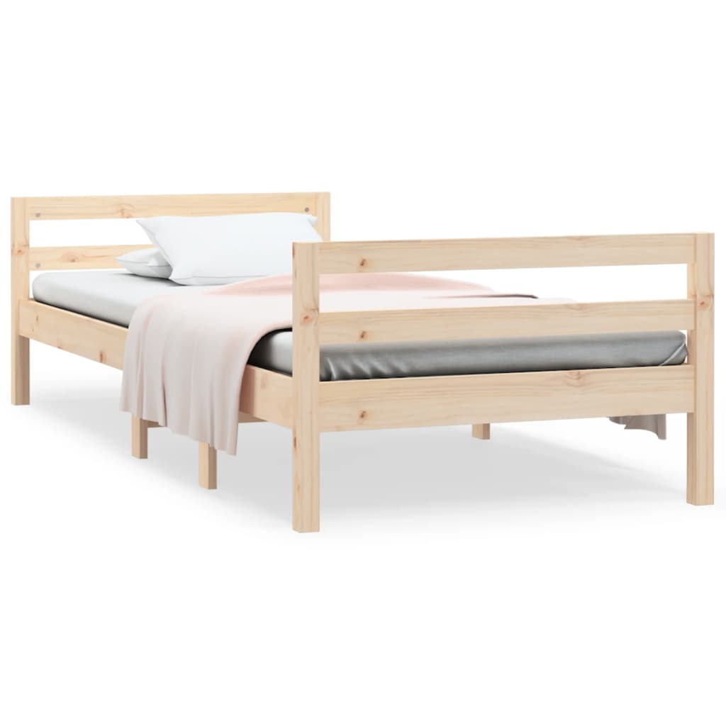 vidaXL Estructura de cama sin colchón madera maciza pino 75x190 cm