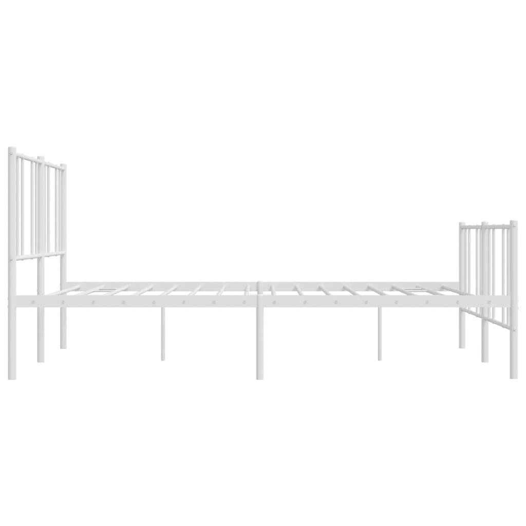 vidaXL Estructura cama sin colchón con estribo metal blanco 183x213 cm