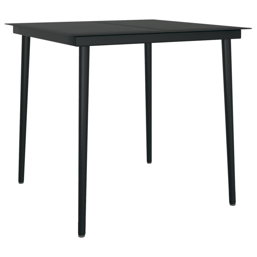 vidaXL Juego de comedor de jardín 3 piezas negro