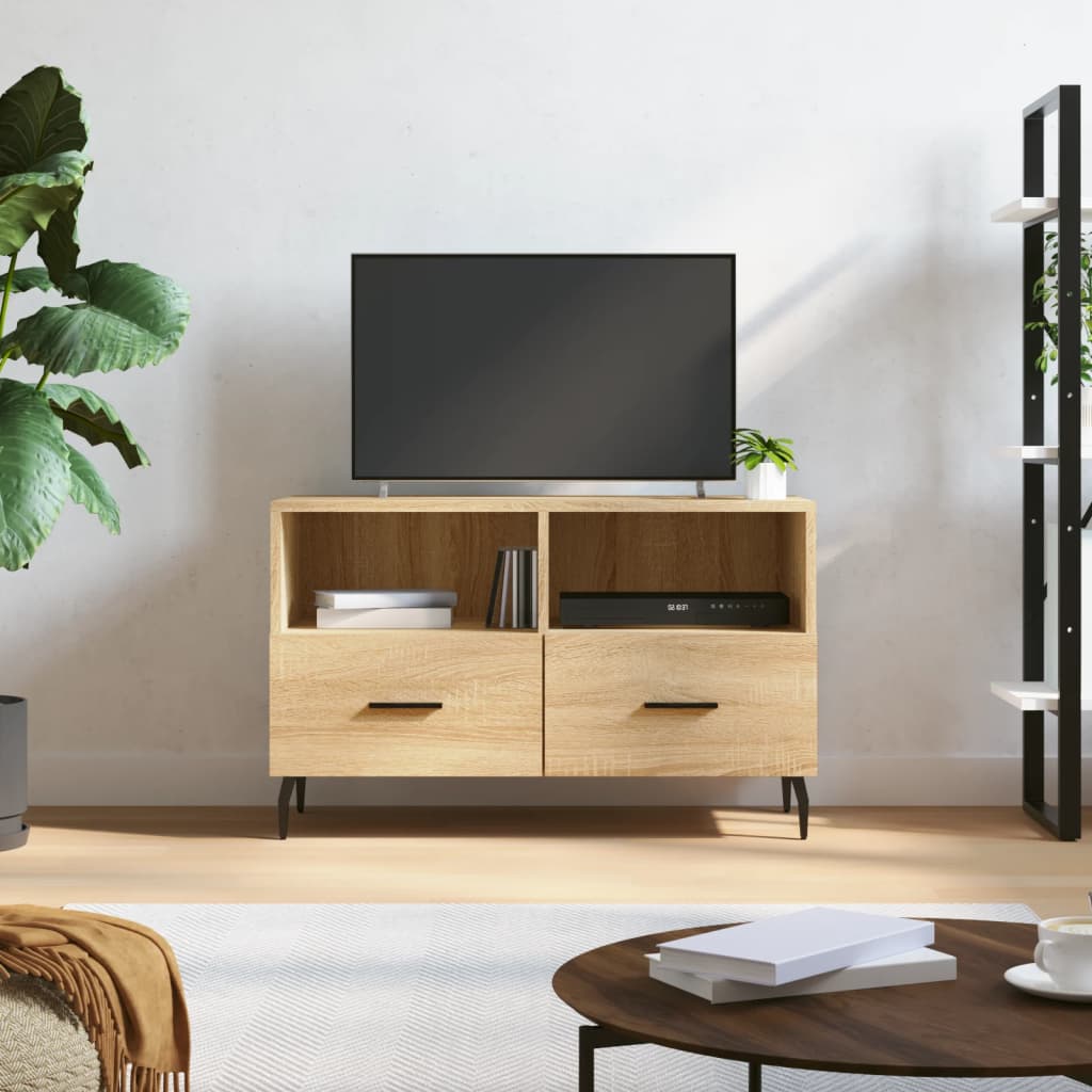 vidaXL Mueble para TV madera contrachapada roble ahumado 80x36x50 cm