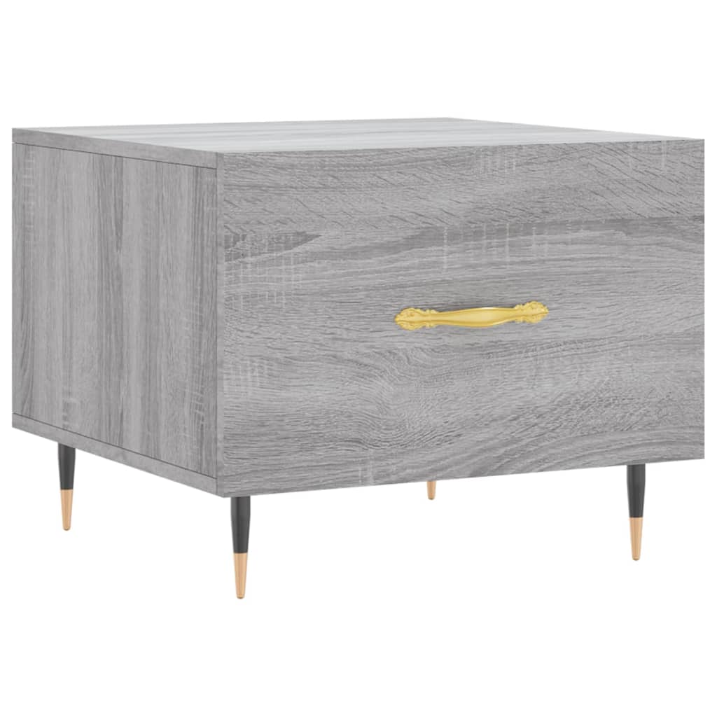 vidaXL Mesa de centro madera contrachapada gris Sonoma 50x50x40 cm