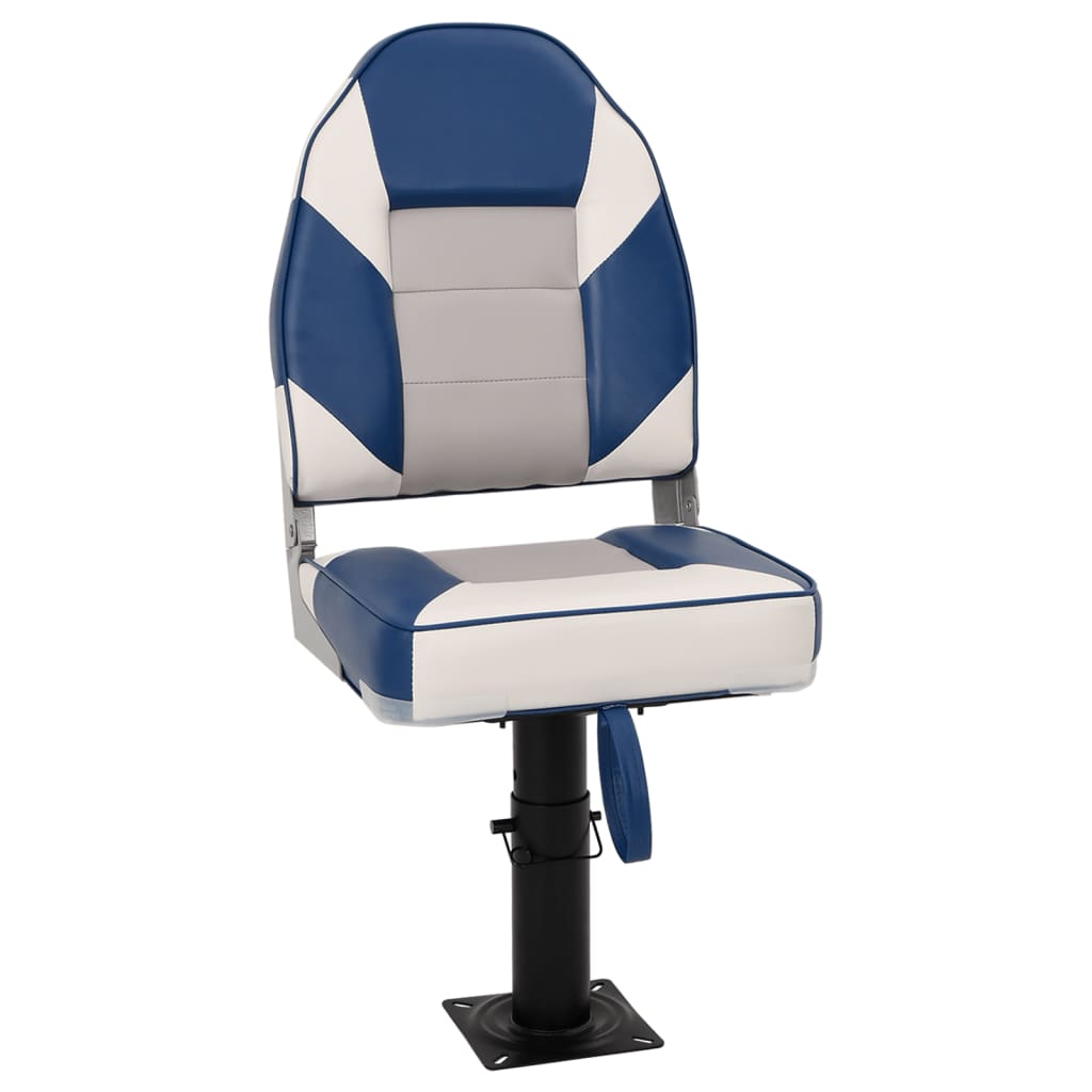 vidaXL Asiento de barco con pedestal altura ajustable 360° giratorio