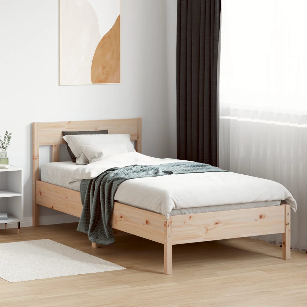 vidaXL Estructura de cama sin colchón madera maciza de pino 100x200 cm