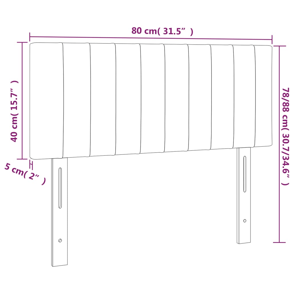 vidaXL Cabecero con LED de tela gris taupe 80x5x78/88 cm