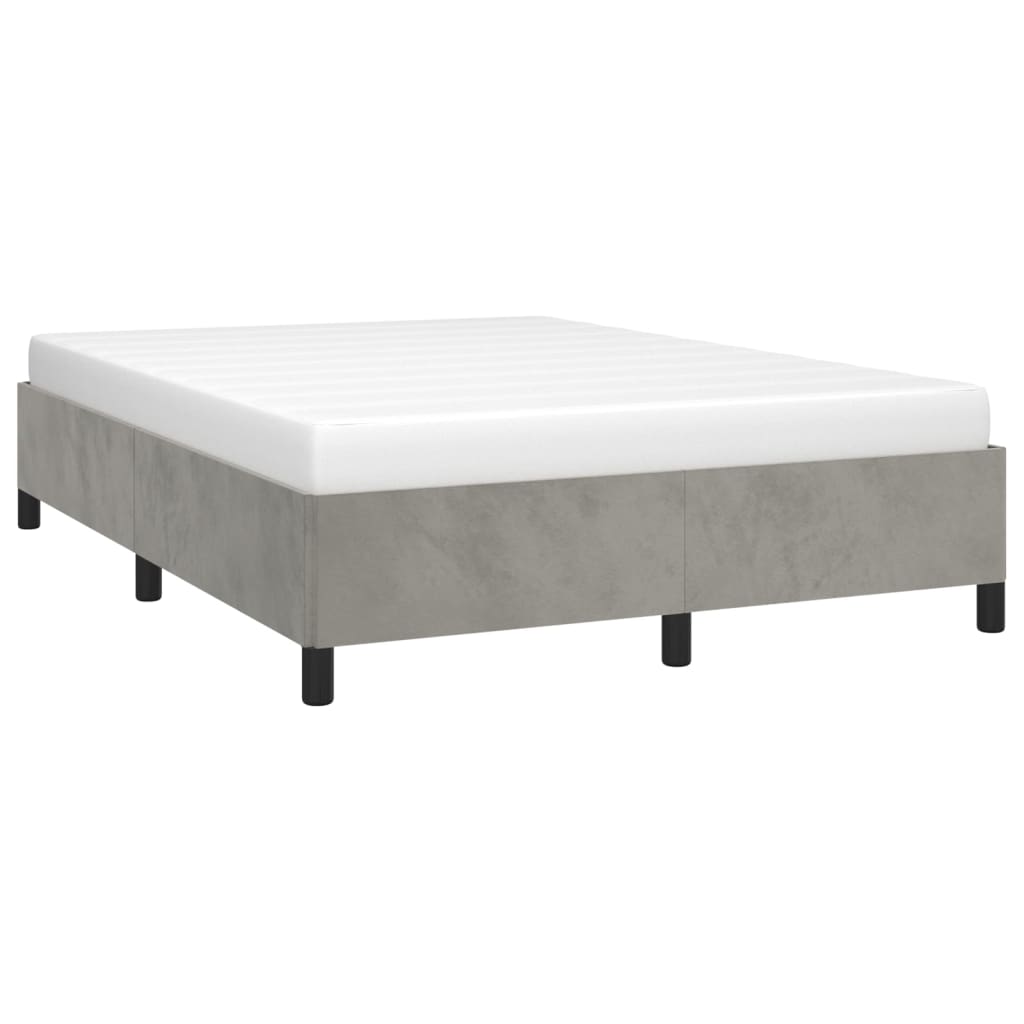 vidaXL Estructura de cama sin colchón terciopelo gris claro 140x190 cm