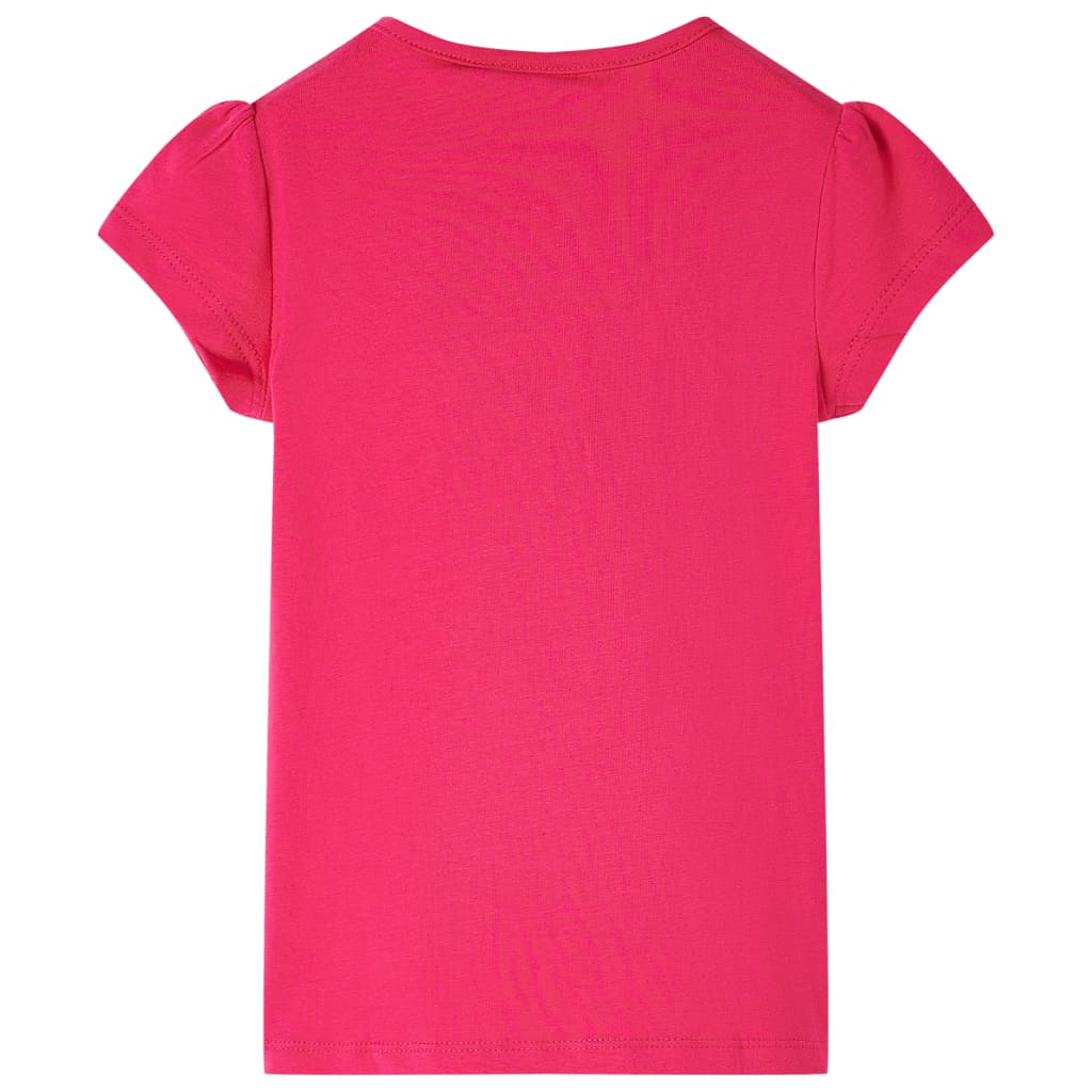 Camiseta infantil rosa chillón 140