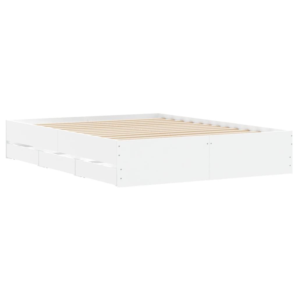 vidaXL Estructura de cama madera de ingeniería blanco 150x200 cm