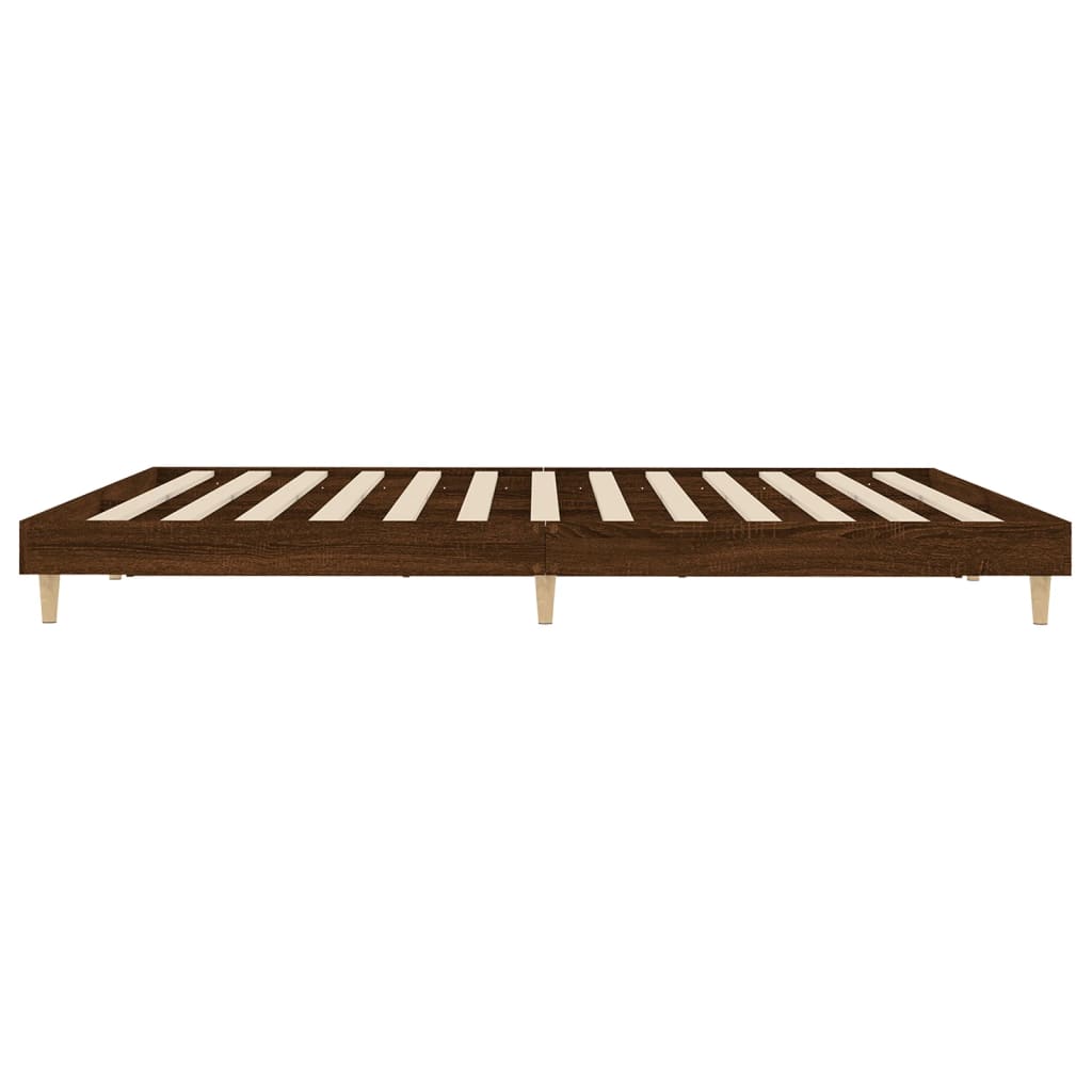 vidaXL Estructura de cama sin colchón madera marrón roble 140x200 cm